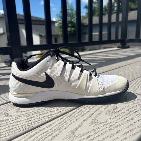 Nike Zoom Vapor 9.5 Tour White Black Federer Rafa Tennis 631458 Men's Size 8.5 - Picture 2 of 11